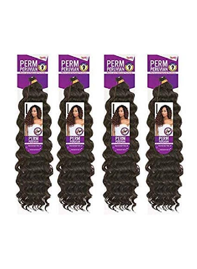 Janet Collection Perm Peruvian Deep Wave Crochet Braid 18 Pack Of 4 (1B) - Image 5