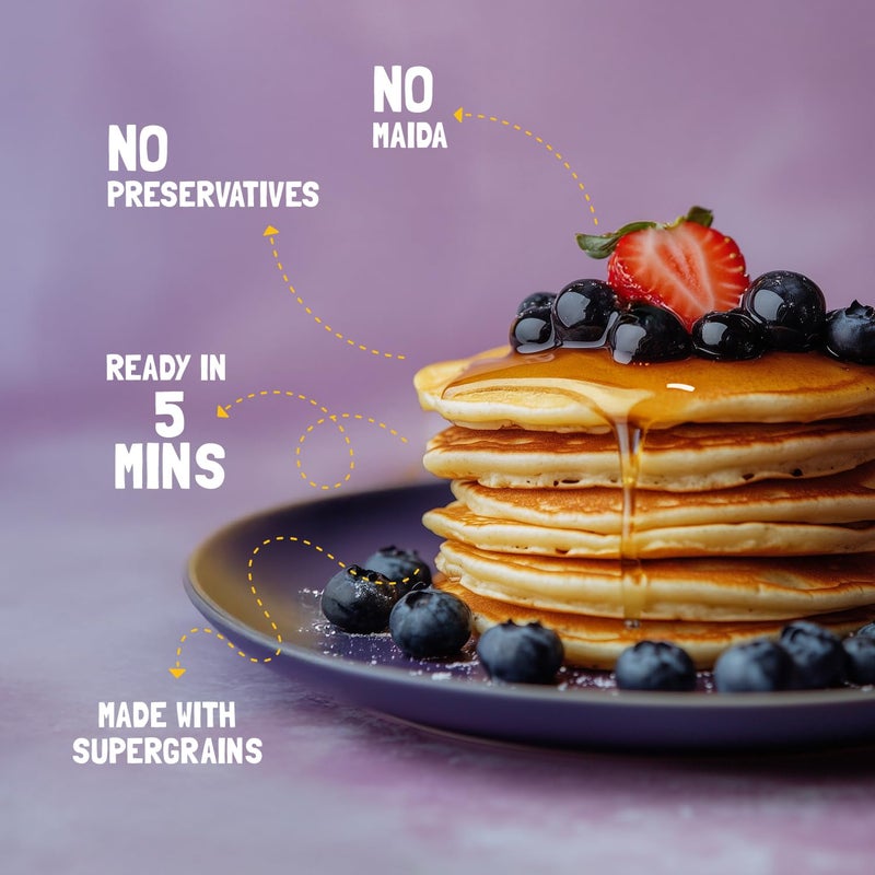 Slurrp Farm Millet Pancake Mix - Blueberry | No Maida or Refined Sugar | Oats, Jowar & Foxtail Millet for Wholesome Mornings | Healthy Kids Breakfast | 5.29 Oz (Pack of 1) - Image 2