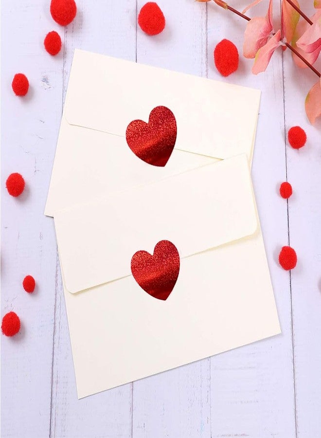 Hrnsnails 500Pcs Valentines Stickers Roll - Laser Heart Shape Self-Adhesive Sealing Stickers, Sparkly Waterproof Decals for Valentines Party Envelope Scrapbook Decor（Red） - Image 4