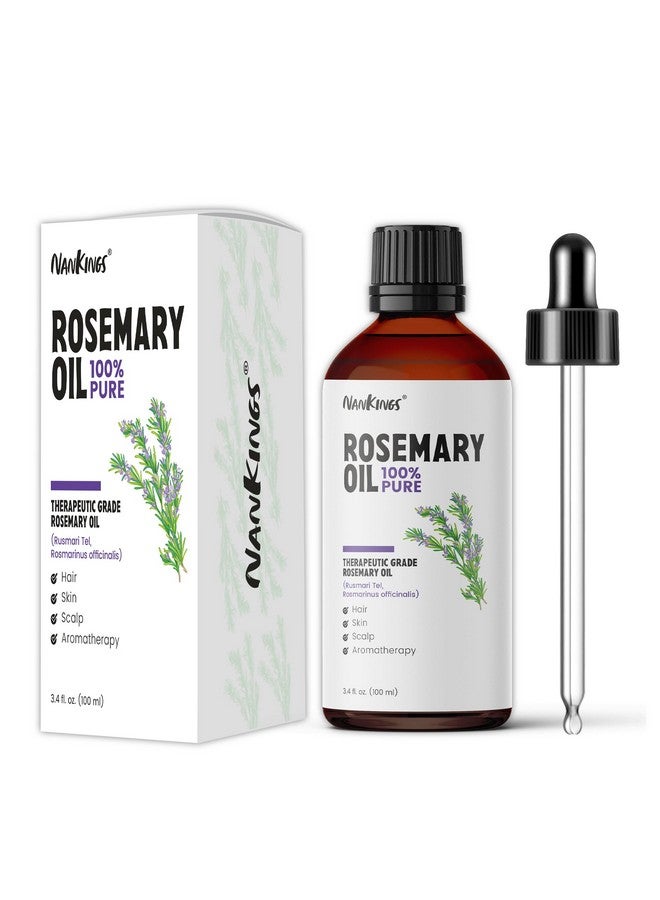 Nankings Nankings® Rosemary Essential Oil 100ml For Hair | Skin | Scalp | Aromatherapy | Undiluted & Therapeutic Grade. With Glass Dropper (100% Pure & Natural) - Image 1