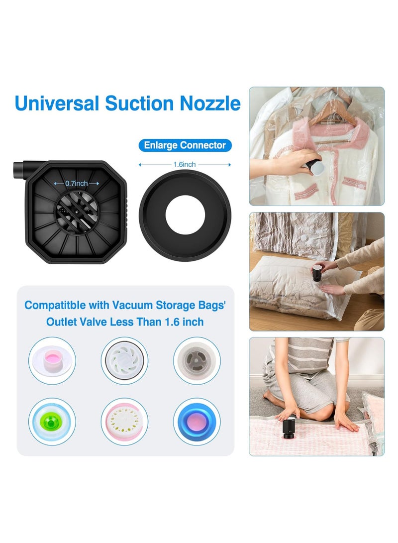 Cordless Electric Pump for Vacuum Storage Bags Travel Air Pump for Various Space Saver Bags Portable Rechargeable Ziploc Bag Pump for Compressing Clothes, Blankets, Luggage - Image 3