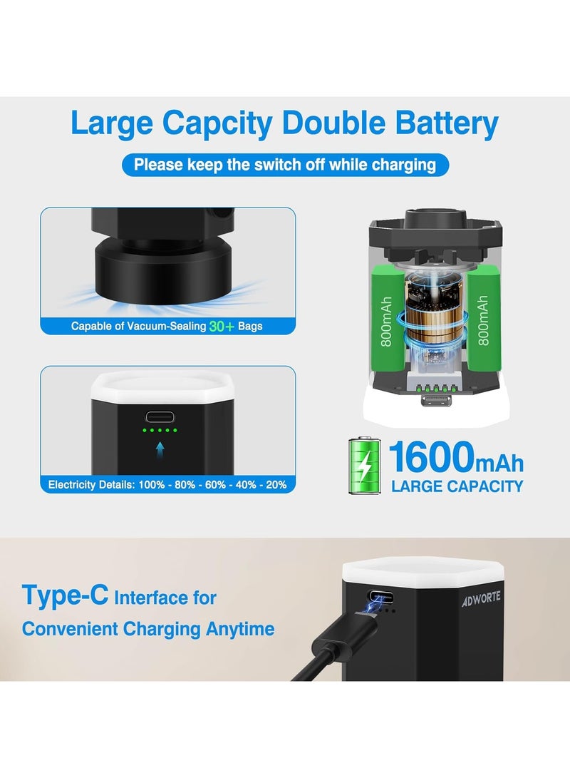 Cordless Electric Pump for Vacuum Storage Bags Travel Air Pump for Various Space Saver Bags Portable Rechargeable Ziploc Bag Pump for Compressing Clothes, Blankets, Luggage - Image 5
