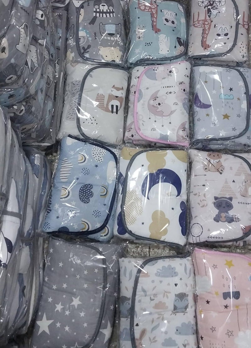 Newborn Baby Changing Mat, Three Layers Waterproof, Cotton with Fiber, Assorted Shapes Printed Design - Image 2