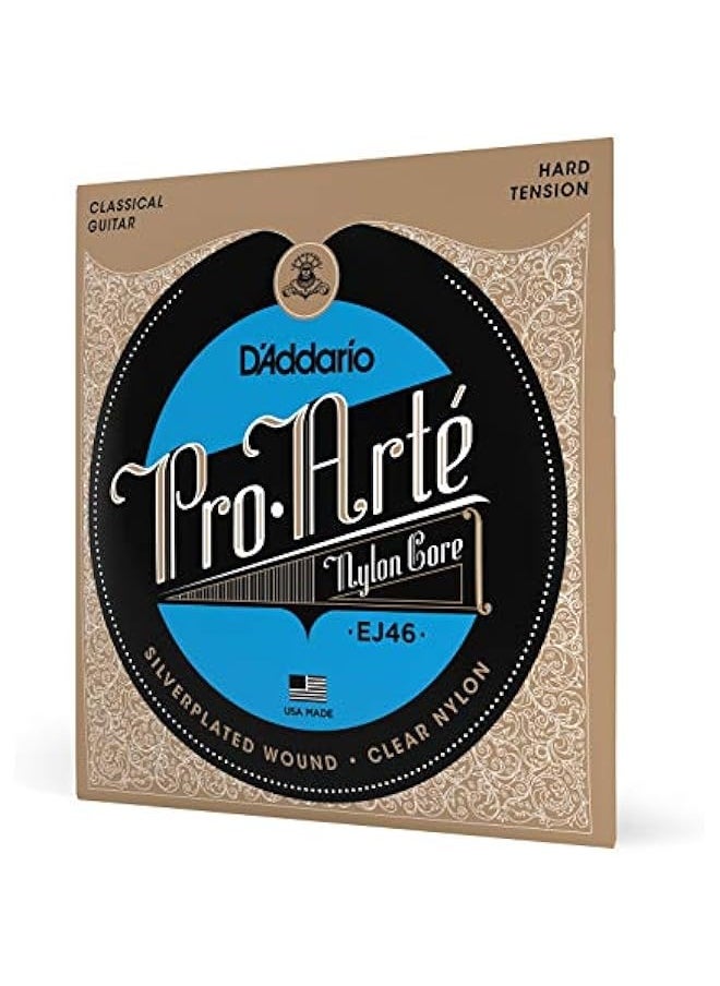 D'Addario Guitar Strings - Pro-Arte Classical Guitar Strings - EJ46 - Nylon Guitar Strings - Silver Plated Wound, Nylon Core - Hard Tension, 1-Pack  - Image 1
