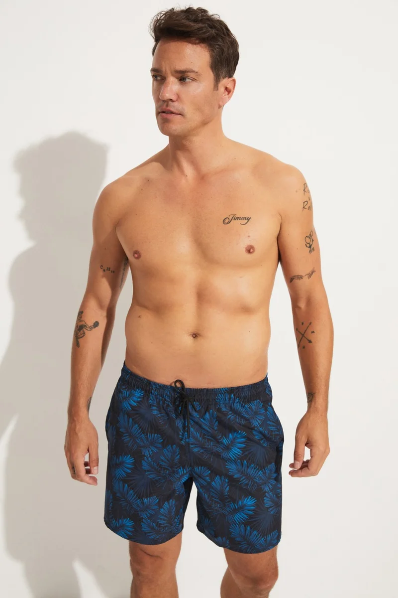 JUNE Men's Regular Fit Printed Swim Shorts