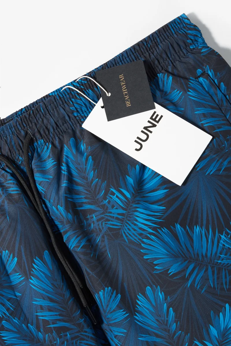JUNE Men's Regular Fit Printed Swim Shorts