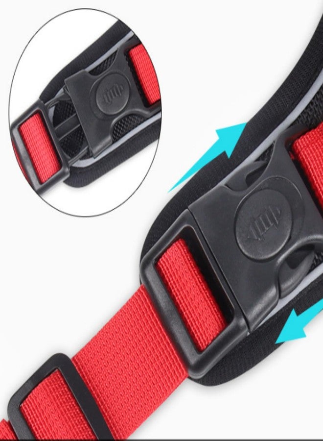 Berlin's PET ACCESSORIES Nylon Dog Harness, No-Pull Dog Strap Pet Safety Belt with Control Handle, Harness for Medium&Large Dogs with Reflective Tape and 2 Connecting Rings (Black Red, XL (22.5-45)) - Image 4