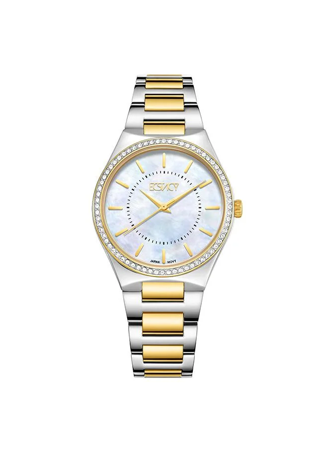 ECSTACY Ecstacy Women's VJ21 Movement Watch, Analog Display and Stainless Steel Strap - E23507-TBTM, Two Tone Gold