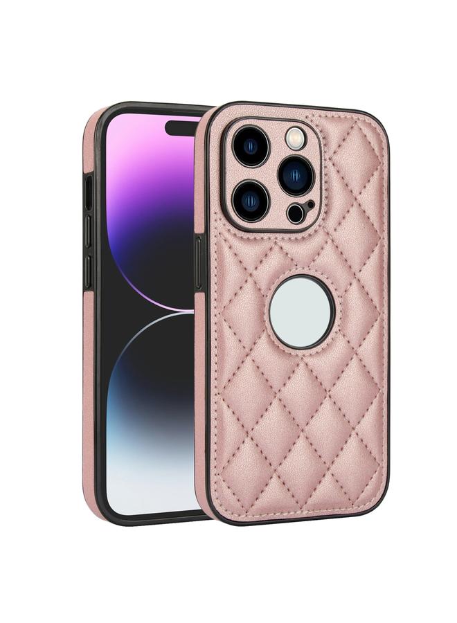 S-TOP Case For iPhone 14 Pro Rhombic Leather Back Cover Phone Case - Image 1