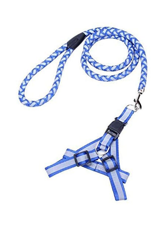 Nylon Pet Cat Dog Collar Peppy Harness Safety Led Leashes Blue 120cm