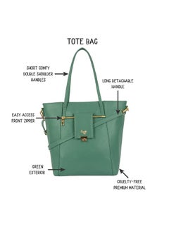 Baggit Baggit Women Green Tote Handbag Large Size | Ladies Stylish Casual Purse Bag  - Image 2