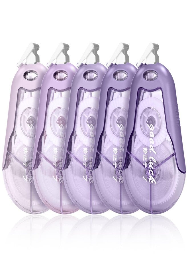 Temiary 5Pcs White Correction Tapes, Cute White Pull Out Tape for Instant Correction, Aesthetic Correction Tape for Writing, Easy to Use Applicator for School Students Office Supplies (Purple) - Image 1