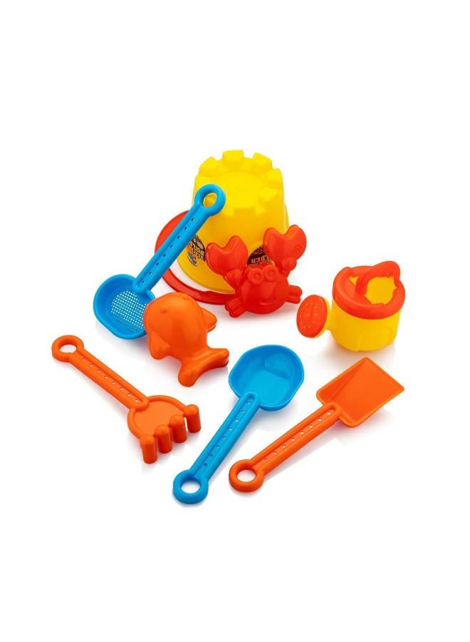 Storio Beach Sand Toys Castle Play Set with Fish, Crab Moulds for Kids & Toddlers, Useful for Gardening & Outdoor Tool Kit (JCB Construction Theme), Multicolor - Image 4