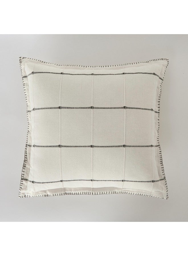 Home Box وسادة مملوءة بنمط مربعات أخضر وفيردي مع خياطة بطانية 50 × 50 سم - Image 1