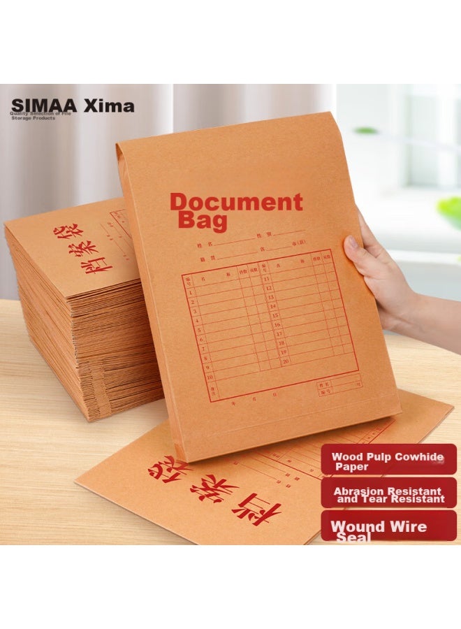 Simaa 20 A4 Pure Wood Pulp Kraft Paper File Folders, 180g, 4cm Side Width, Doent Folders/data Folders/offices Supplies, 6518 - Image 1