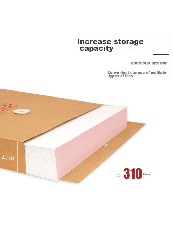 Simaa 20 A4 Pure Wood Pulp Kraft Paper File Folders, 180g, 4cm Side Width, Doent Folders/data Folders/offices Supplies, 6518 - Image 3