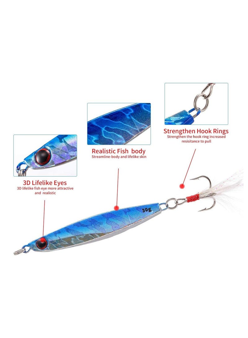 Generic 7 Pcs Fishing Lures Hard Metal Sea Fishing Spinners, Sea Fishing Lures, Sea Fishing Sinking Lure for Wobbler Pike Carp Trout Perch Squid Catfish Fishing Baits (30g*7pcs)  - Image 3