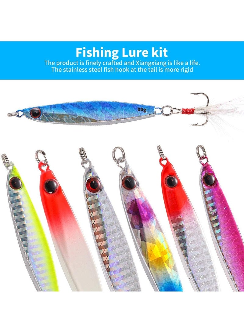 Generic 7 Pcs Fishing Lures Hard Metal Sea Fishing Spinners, Sea Fishing Lures, Sea Fishing Sinking Lure for Wobbler Pike Carp Trout Perch Squid Catfish Fishing Baits (30g*7pcs)  - Image 4