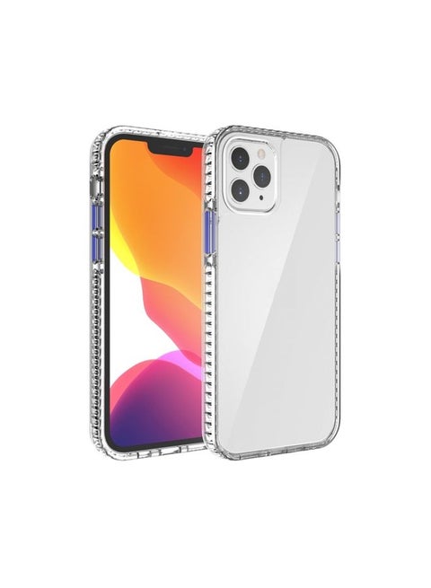 Case Cover For iPhone 12 Pro Max 2 in 1 Ultra Clear Shockproof PC+ TPU Case with Removable Color Button Blue
