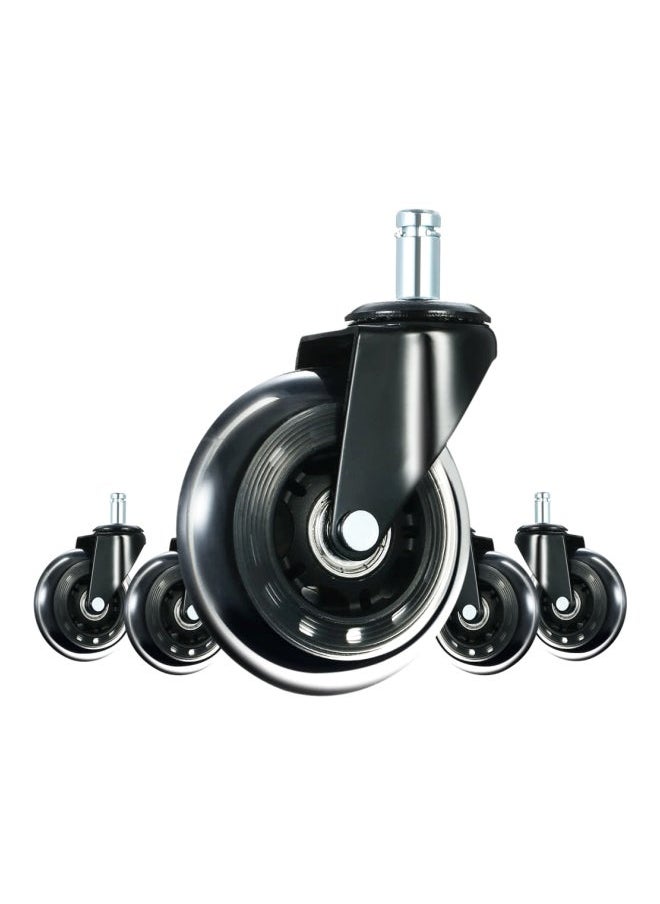 Generic 5-Piece Universal Swivel Caster Wheel Set Black 11x22mm  - Image 1