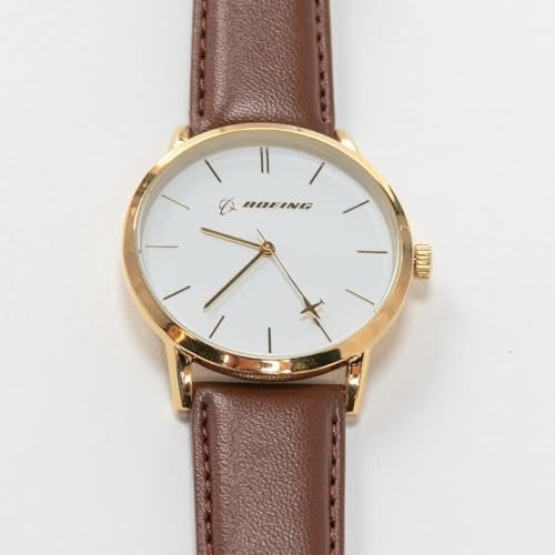 Boeing Men's Rotating Plane Watch (Gold/Brown) - Image 3