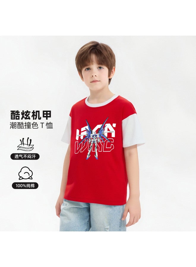Bumblebee 2025 Summer New Boys' Short-sleeve T-shirt, Kids' Casual Versatile Sporty Round-neck Top For Big Boys' Clothing - Image 2