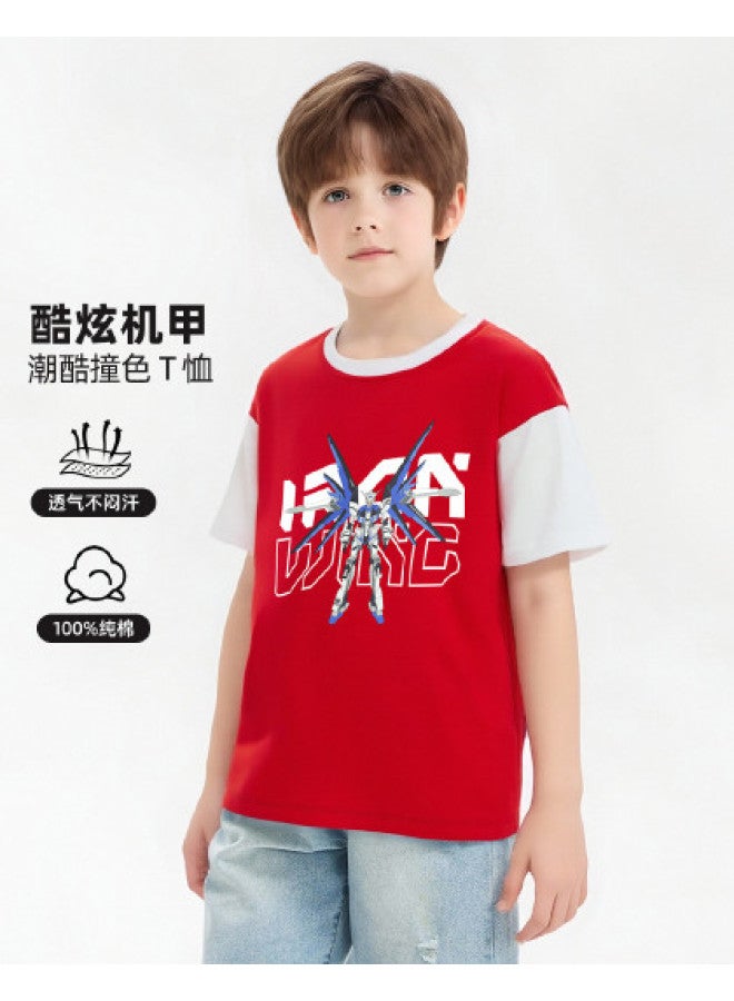 Bumblebee 2025 Summer New Boys' Short-sleeve T-shirt, Kids' Casual Versatile Sporty Round-neck Top For Big Boys' Clothing - Image 1