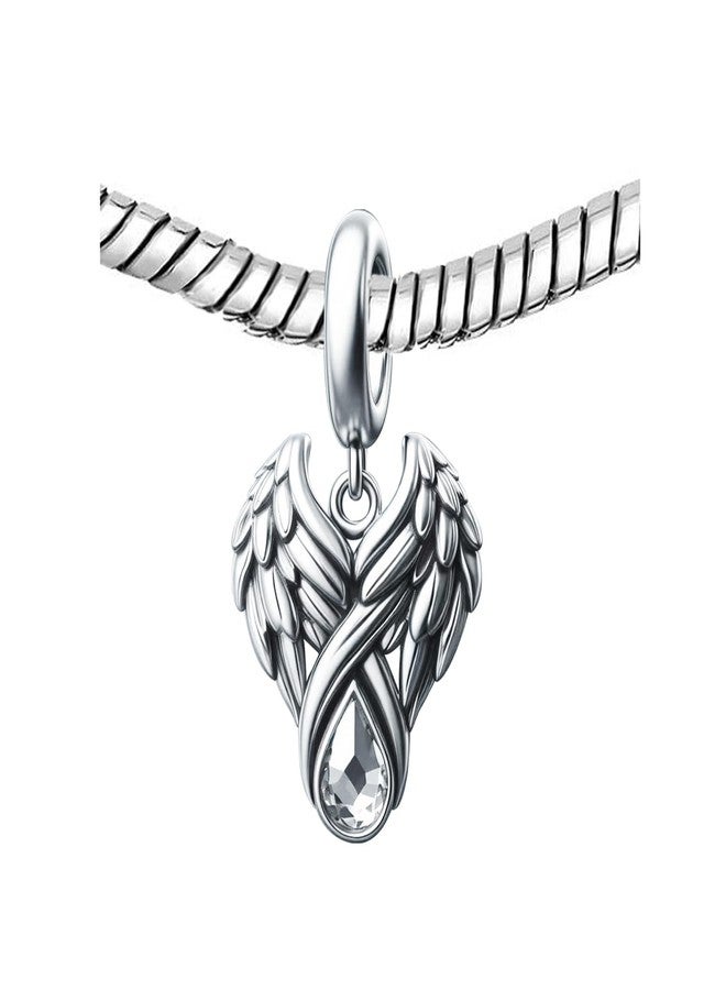KunBead Guardian Angel Wings Birthstone Dangle Birthday Charms Compatible with Pandora Charm Bracelet - Image 2