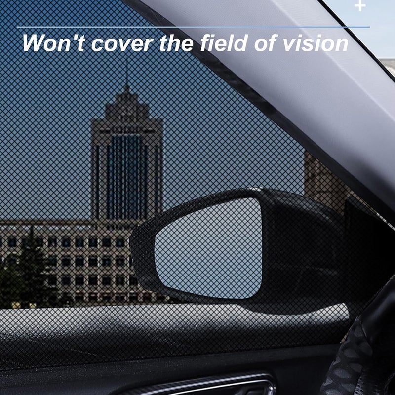 ZELLYA 4Pcs Stretchable and Breathable Sunshades for Car Windows,Car Sun Shade Curtain Soft Car Rear Side Window Cover,Car Side Window Sun Shades,Window Sunshades Privacy Curtains,Mesh Side Car Window Cover - Image 5