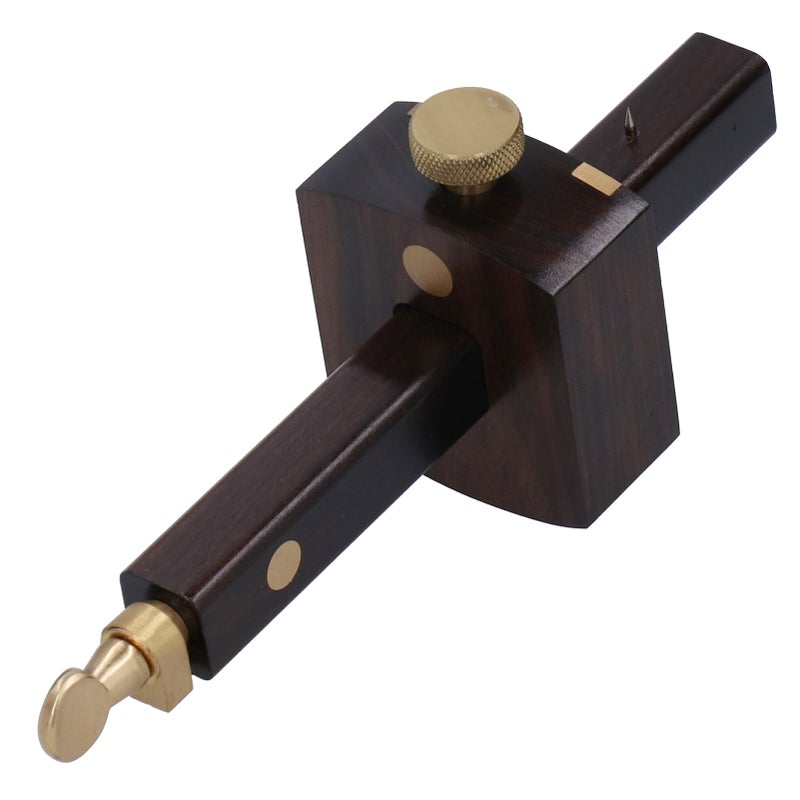 8in Woodworking Marking Gauge: High Hardness Ebony Body, Brass Wear-Resistant Guide Ruler - 3-Needle Adjustable Spacing Design, High Carbon Steel Scribing Needles for Woodworking Enthusiasts & Profess - Image 4