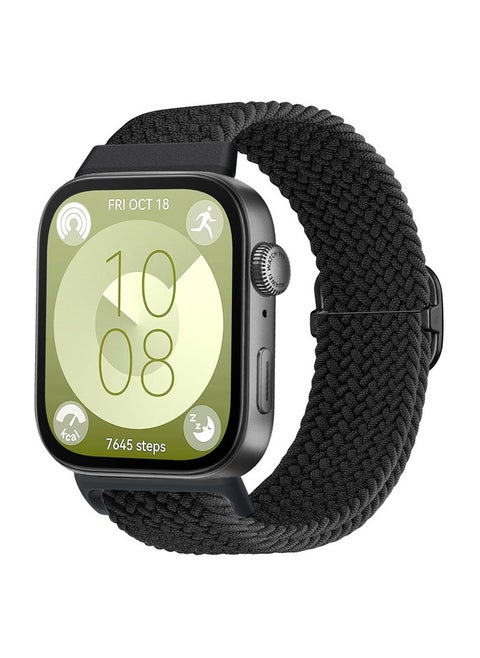 Nylon Watchband Replacement Bracelet for Huawei Watch Fit 3/Fit 4/Fit 4 Pro Black