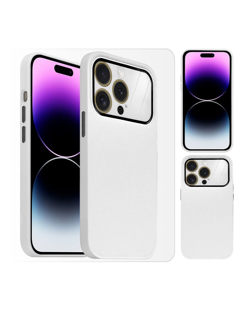 CATANES Hard Silicone Case Cover for Apple iPhone 14 Pro Max - Cover with Camera Protection Bumper - Auto Focus Design - White - Image 4