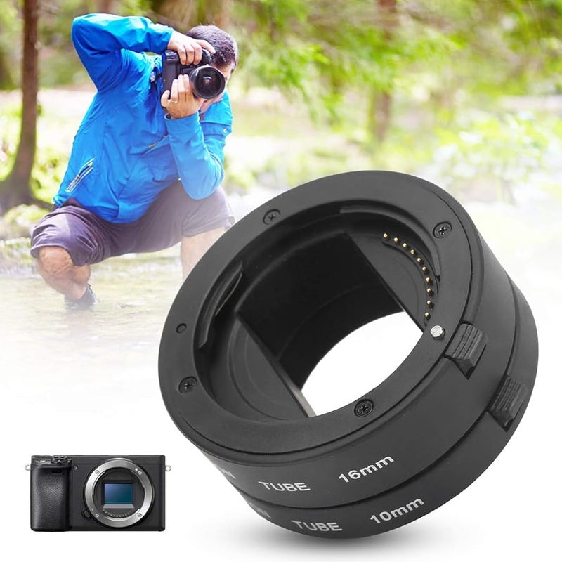مجموعة أنبوب التمديد 10 مم 16 مم حامل NEX تركيز تلقائي أسود معدني متوافق مع كاميرات متعددة - Image 5