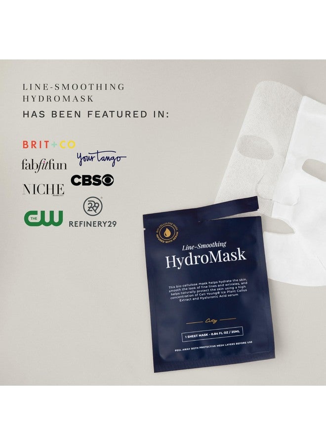 Line-Smoothing Hydromask - Serum-Infused Biocellulose Sheet Masks - Moisture-Rich Formula Visibly Plumps Skin & Smooths Wrinkles - Anti-Aging Cruelty-Free Skin Care - 5-Pack
