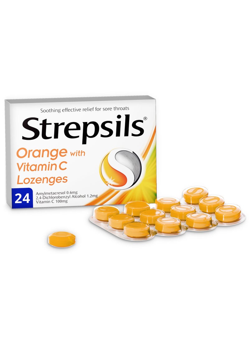 Strepsils Orange with Vitamin C Lozenges 24S 