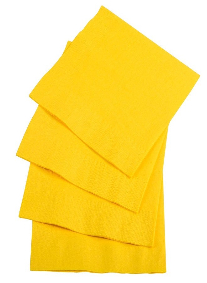 Perfectware 2 Ply Yellow-200 Yellow Beverage Napkin Package of 200ct- 2-Ply, 2.5" Height, 5" width, 10" Length (Pack of 200) - Image 2