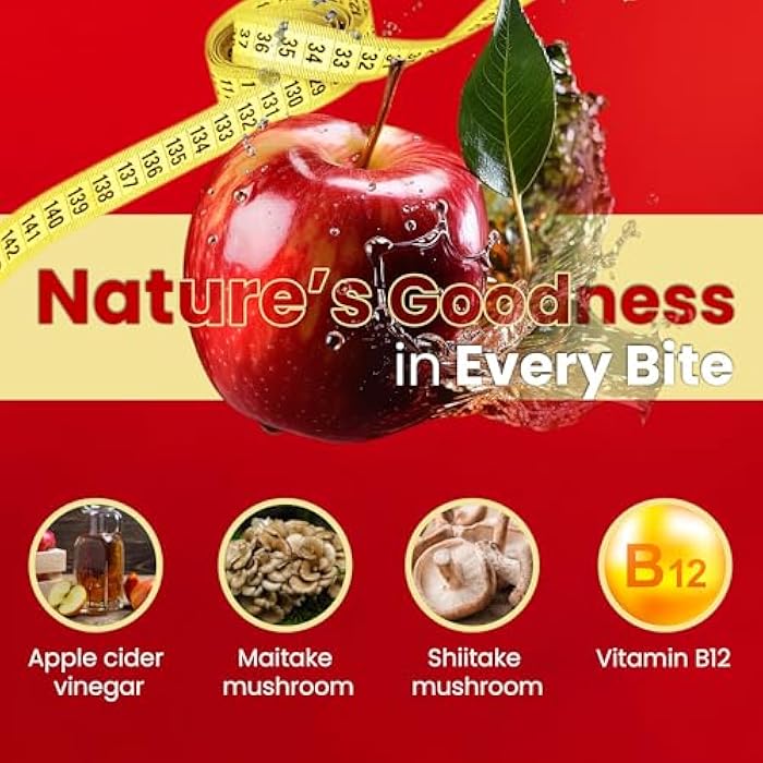 FNDMNTL Apple Cider Vinegar Gummies | Maitake, Shitake, Vitamin B12 | 1000 mg | 60 Count | Gelatin-Free, Gluten-Free, Vegan & Non-GMO - Image 2