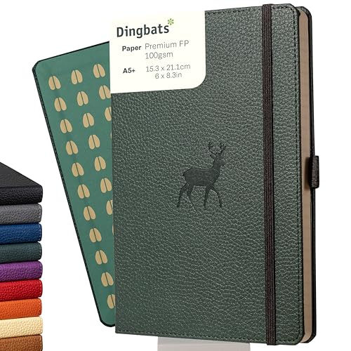 Dingbats* Notebooks Dingbats* Wildlife Dotted Journal Notebook A5 - Vegan Leather Hard Cover, Ideal for Work, Travel - Pocket, Elastic Closure, Bookmark - Image 1