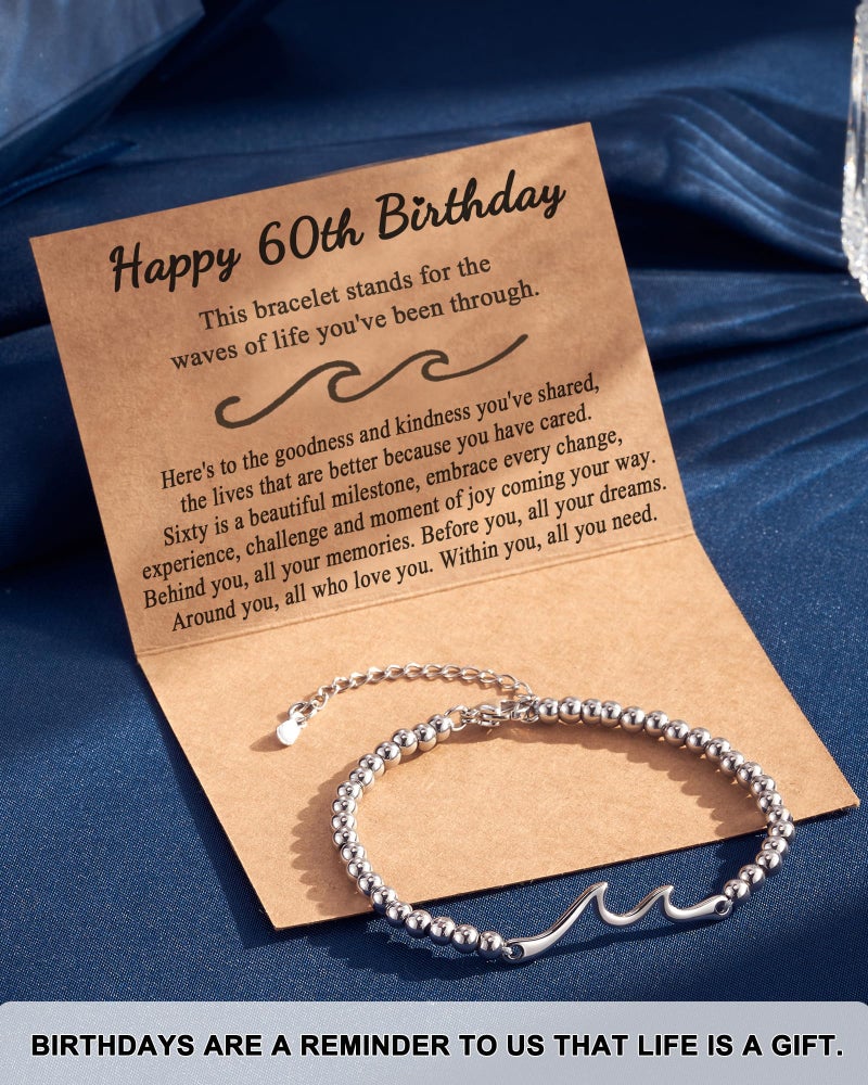 Tarsus 60th Birthday Gifts for Women, Cool 60th Birthday Gifts for Her 60 Year Old Woman Bracelet Jewelry - Image 3