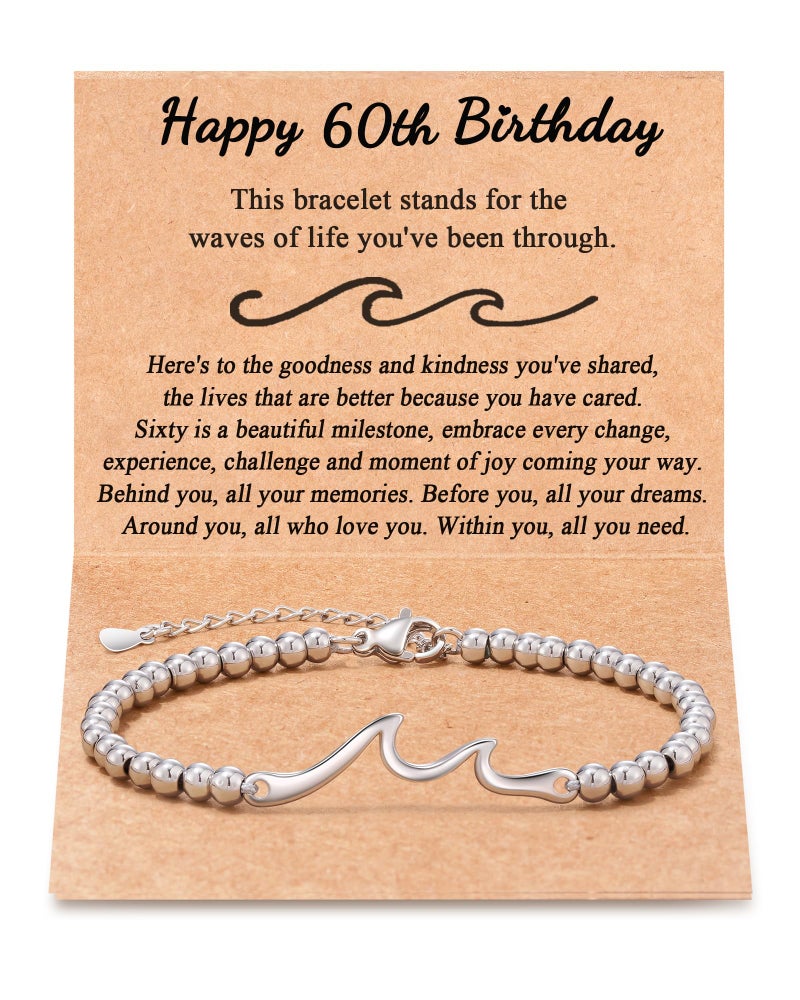 Tarsus 60th Birthday Gifts for Women, Cool 60th Birthday Gifts for Her 60 Year Old Woman Bracelet Jewelry - Image 1