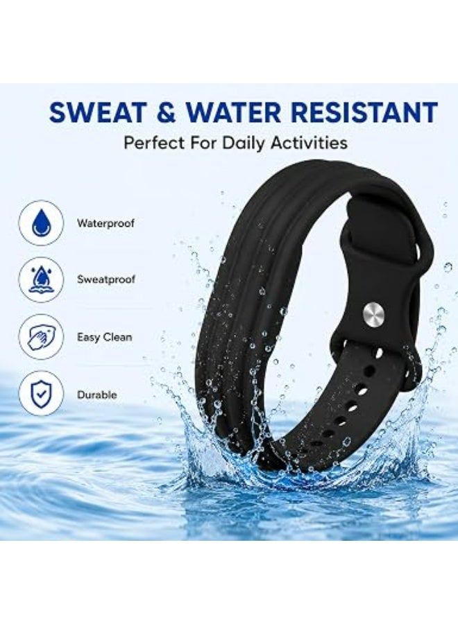 دوامة سوار رياضي من السيليكون لأجهزة Google وFitbit وAir — مقاوم للماء والعرق، سوار معصم ناعم ومثقوب، أحزمة بديلة متعددة الأغراض قابلة للتعديل بمشبك، مناسبة لللياقة البدنية والمشي لمسافات طويلة والجري (أسود) - Image 4
