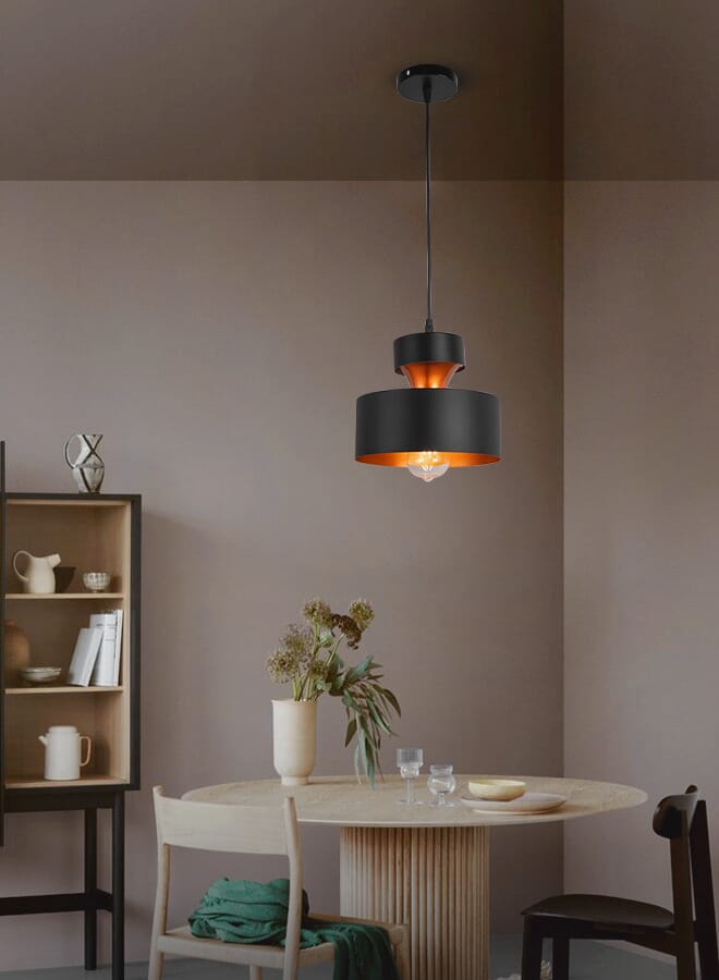 بيست باور ثريا مطبخ حديثة موديل 1038 بقاعدة لمبة E27 - مصباح معلق بارتفاع قابل للتعديل حتى 180 سم - إضاءة سقف عصرية للمطبخ وطاولة الطعام وغرفة المعيشة - المصباح غير مرفق - Image 2