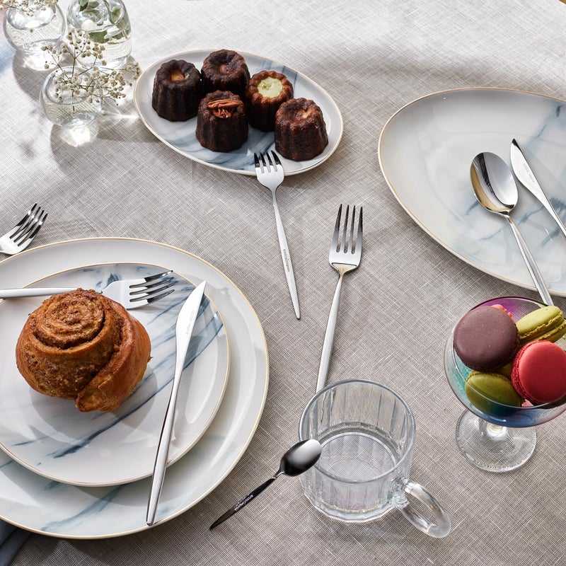 Karaca Lizbon - 18/10 Stainless Steel Silverware Set for 12, 60 Piece Heavy Duty Flatware Set, Dishwasher Safe Modern Cutlery incl. Kitchen Forks, Spoons, Knives Eating Utensils Sets - Platin - Image 2