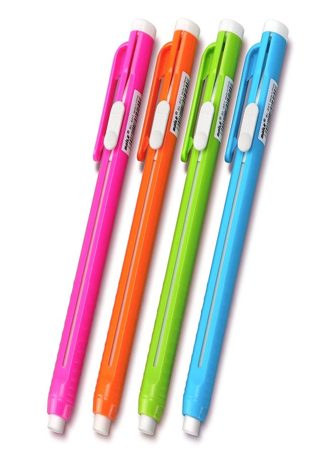 Hutou Retractable Mechanical Eraser Pen, Pen-Style Erasers Assorted Color, 4 Pack - Image 1