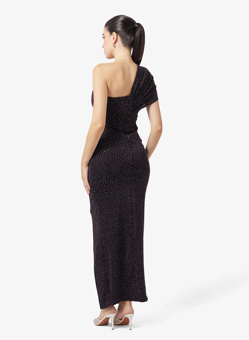 Ella Limited Edition One Shoulder Shimmer Dress With Slit