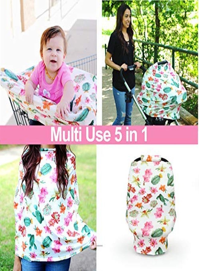 Kiddo Kind غطاء مقعد السيارة - يشمل 2 غطاء حزام مقعد السيارة - غطاء للرضاعة على شكل صبار، غطاء عربة التسوق، غطاء مقعد السيارة للرضيع، أغطية مقعد السيارة للرضيع - Image 5