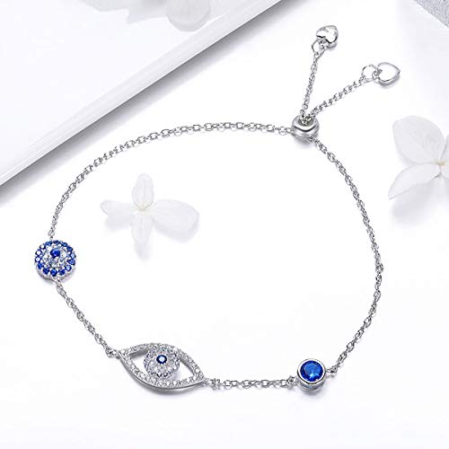 WOSTU 925 Sterling Silver Evil Eye Bracelet Women's Fashion Boho Mexican luck Bracelets Gifts for Her - Image 4