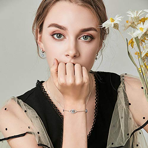WOSTU 925 Sterling Silver Evil Eye Bracelet Women's Fashion Boho Mexican luck Bracelets Gifts for Her - Image 3