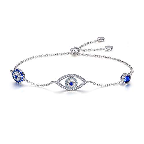 WOSTU 925 Sterling Silver Evil Eye Bracelet Women's Fashion Boho Mexican luck Bracelets Gifts for Her - Image 1