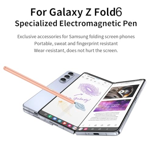 SHIEID Galaxy Z Fold 6 S Pen Fold Edition, Slim Replacement S Pen with Anti-Mistouch Technology, Compatible with Samsung Galaxy Z Fold 6/Z Fold 5/Fold 4/Fold 3 + Tips/Nibs, Pink - Image 2